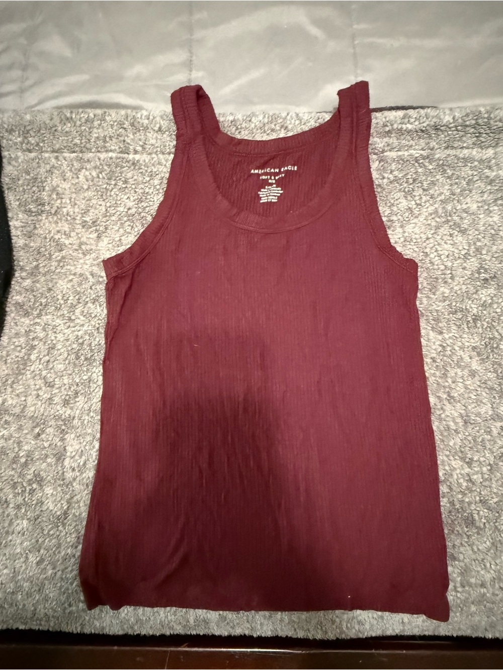 American Eagle Outfitters Ribbed Tank Top - Burgundy